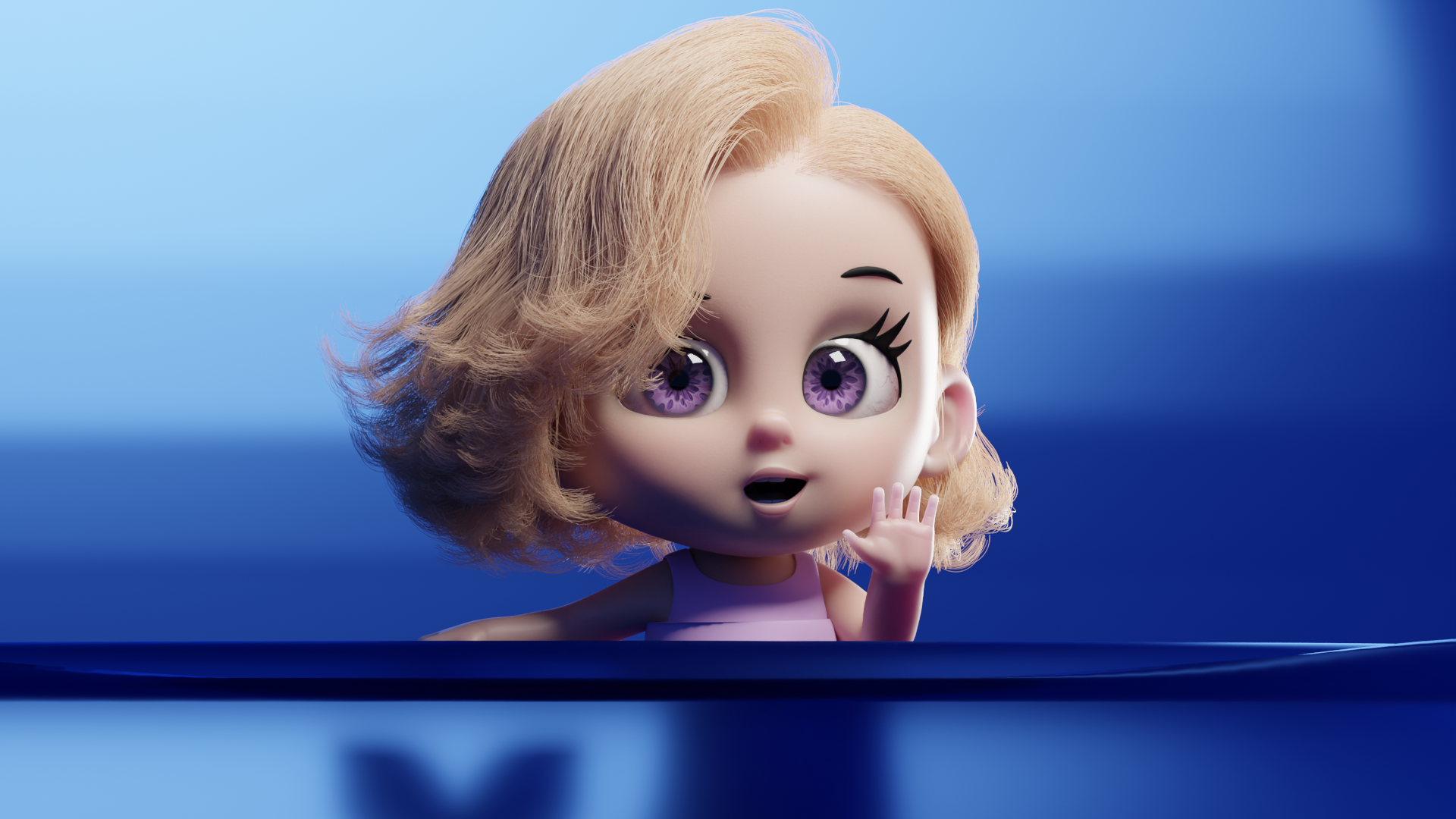 záběr na moře s mořskou pannou - oříznuté pro blog